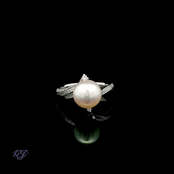 18K White Gold 9mm Freshwater Pearl Ring Geneva Jewelry Riverside, CA