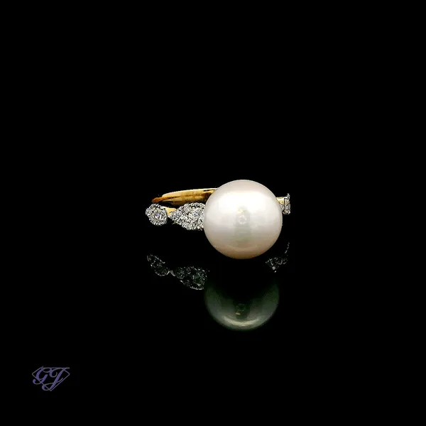 18K Yellow Gold 10mm Freshwater Pearl Ring Image 2 Geneva Jewelry Riverside, CA