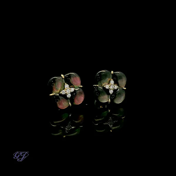 18K Yellow Gold 1.18ct Tahitian Pearl Earrings Image 2 Geneva Jewelry Riverside, CA