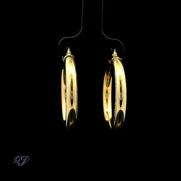 Italian 14K Yellow Gold Medium Hoop Earrings Geneva Jewelry Riverside, CA