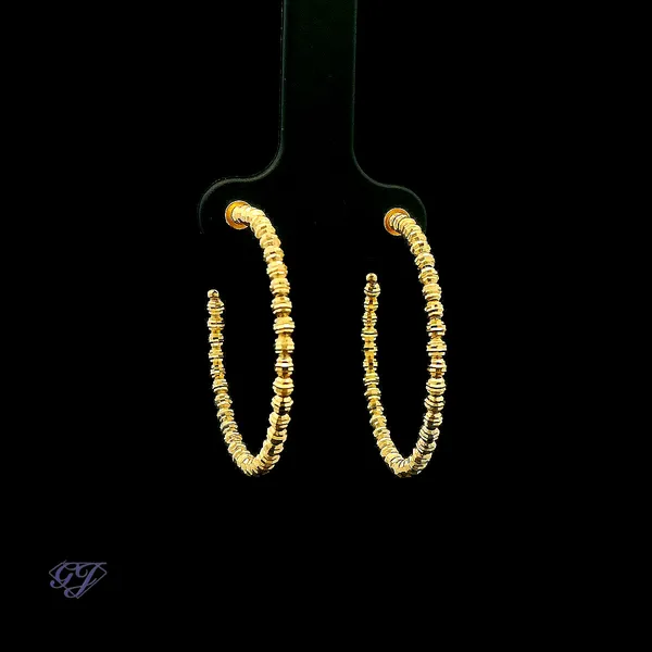 Italian 14K Diamond Cut Hoop Earrings Geneva Jewelry Riverside, CA