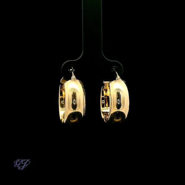 Italian 14K Yellow Gold Small Hoop Earrings Image 2 Geneva Jewelry Riverside, CA