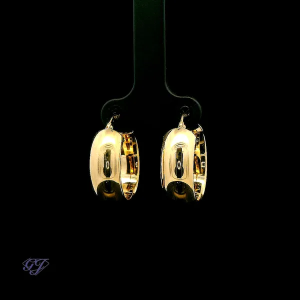 Italian 14K Yellow Gold Small Hoop Earrings Image 3 Geneva Jewelry Riverside, CA