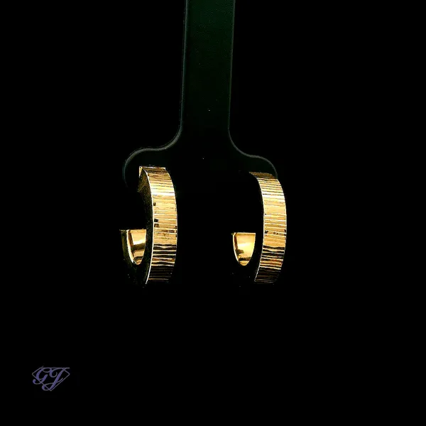 Italian 14K Yellow Gold Rigid Hoop Earrings Geneva Jewelry Riverside, CA