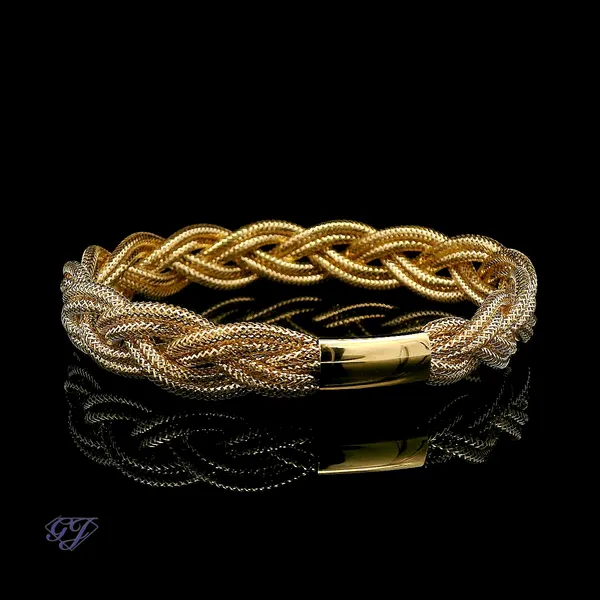 Italian 14K Yellow Gold Braided Bracelet Image 2 Geneva Jewelry Riverside, CA