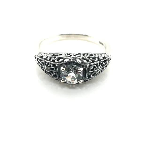 White Topaz Solitare Filigree Ring George & Company Diamond Jewelers Dickson City, PA