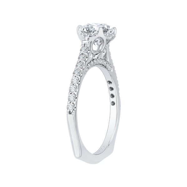 White Gold Round Diamond Floral Engagement Ring Image 3 George & Company Diamond Jewelers Dickson City, PA