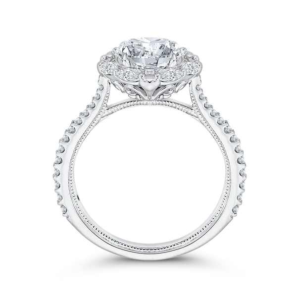 14K White Gold Round Diamond Halo Engagement Ring Image 3 George & Company Diamond Jewelers Dickson City, PA