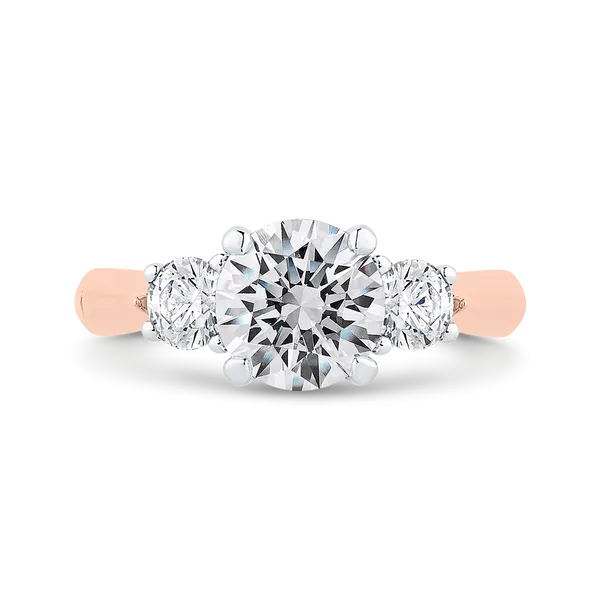 14K Two-Tone Gold Round Diamond Three-Stone Engagement Ring George & Company Diamond Jewelers Dickson City, PA