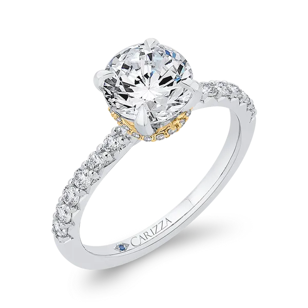 14K white Gold Round Diamond Engagement Ring Image 3 George & Company Diamond Jewelers Dickson City, PA