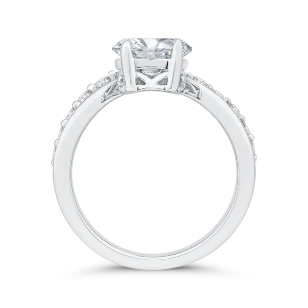 14K White Gold Oval Diamond Engagement Ring Image 2 George & Company Diamond Jewelers Dickson City, PA