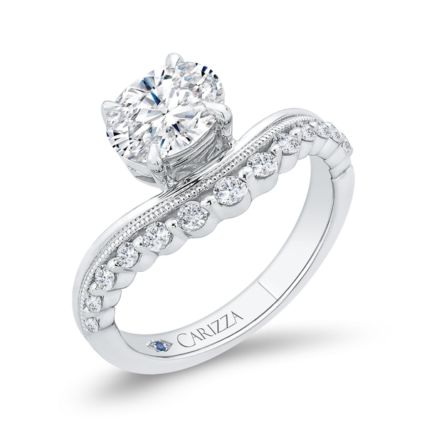 14K White Gold Oval Diamond Engagement Ring Image 4 George & Company Diamond Jewelers Dickson City, PA