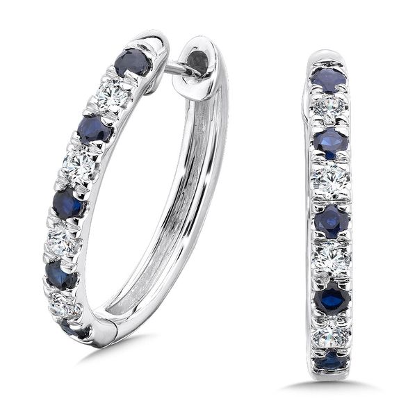 Sapphire & Diamond Hoop Earrings George & Company Diamond Jewelers Dickson City, PA