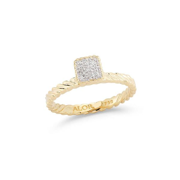 ALOR 18K Yellow Gold Ring with 0.05Tw Brilliant Round Diamonds George Press Jewelers Livingston, NJ