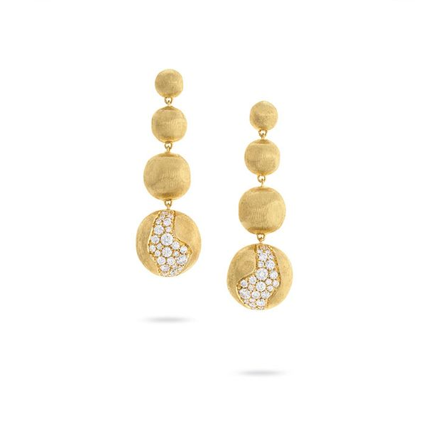 Marco Bicego® 18K Yellow Gold Long Graduated Diamond Drop Earrings George Press Jewelers Livingston, NJ