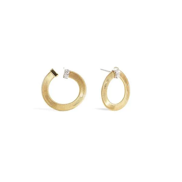 Marco Bicego® Masai Collection 18K Yellow Gold and Diamond Small Wrap Hoops George Press Jewelers Livingston, NJ