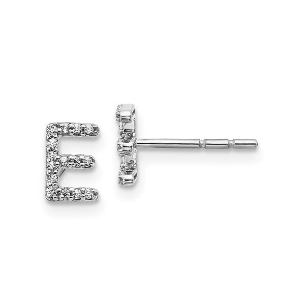 14K Initial Diamond E Earrings George Press Jewelers Livingston, NJ