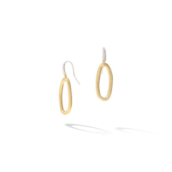 Marco Bicego® Jaipur Link Collection 18K Yellow & White Gold Oval Link Diamond Hook Earrings George Press Jewelers Livingston, NJ
