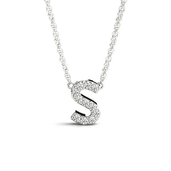 14K Diamond S Necklace George Press Jewelers Livingston, NJ