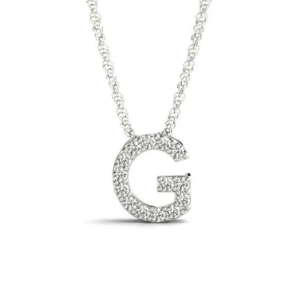 14K Diamond G Necklace George Press Jewelers Livingston, NJ