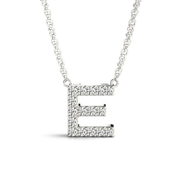 14K Diamond E Necklace George Press Jewelers Livingston, NJ