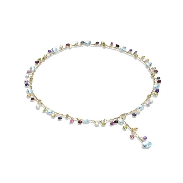 Marco Bicego®  Paradise Aquamarine Mix Gemstone Lariat Necklace George Press Jewelers Livingston, NJ