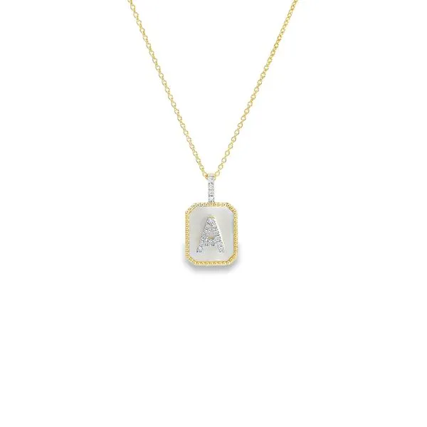 Diamond Initial A Pendant in Mother of Pearl George Press Jewelers Livingston, NJ