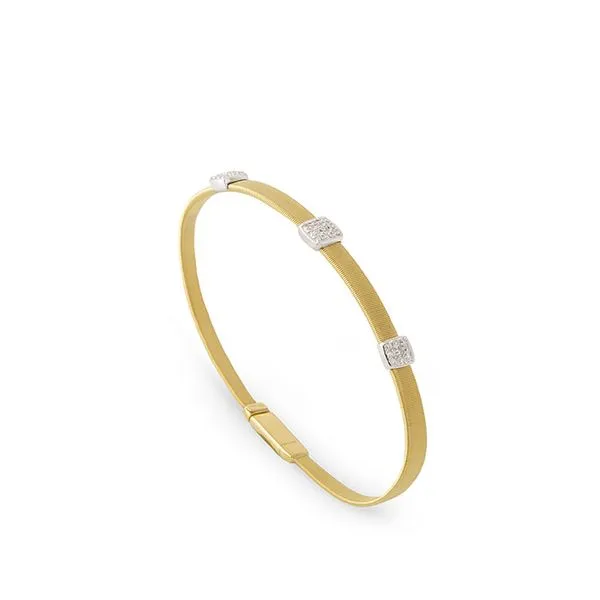 Marco Bicego 18K Three Station Diamond Bracelet in Yellow Gold George Press Jewelers Livingston, NJ