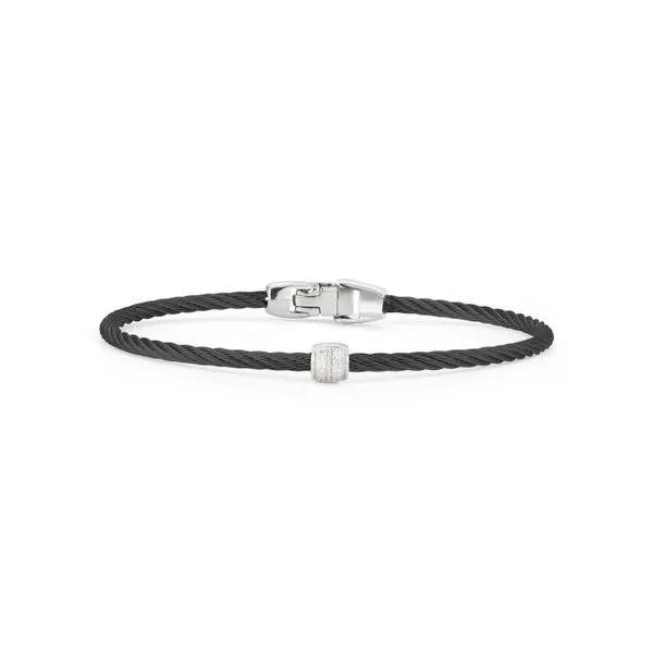 ALOR Black Cable Bangle with barrel station George Press Jewelers Livingston, NJ