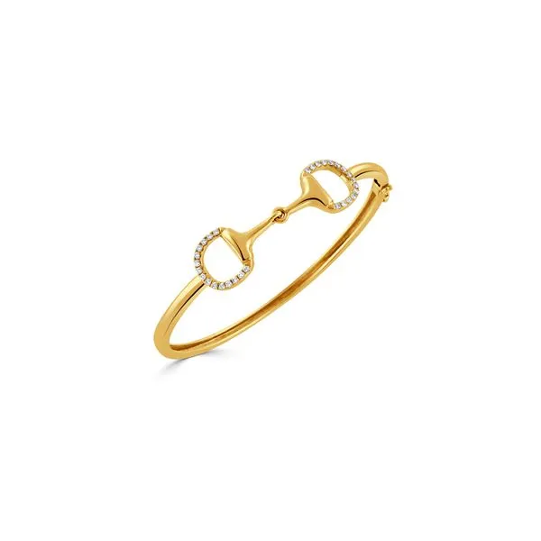 DOVES 18K Yellow Gold Horse Bit Bangle George Press Jewelers Livingston, NJ