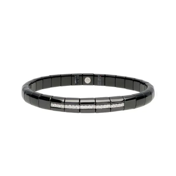 Roberto Demeglio Black Ceramic 18K White Gold Extensible Bracelet George Press Jewelers Livingston, NJ