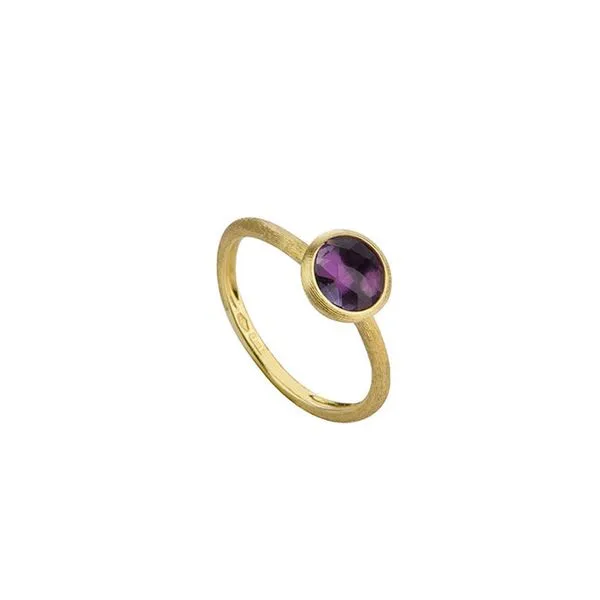 Marco Bicego® 18K Yellow Gold & Rose Cut Cushion Amethyst Stackable Ring George Press Jewelers Livingston, NJ