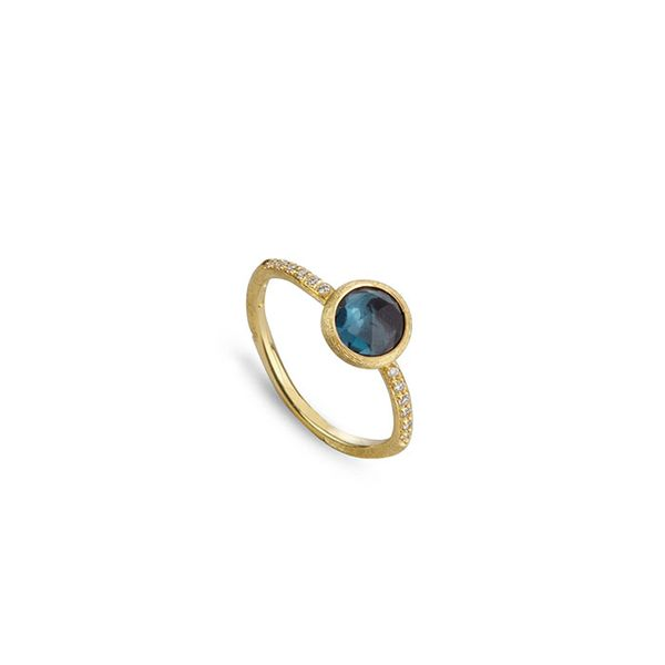 Marco Bicego® 18K Yellow Gold and London Blue Topaz with Diamond Ring George Press Jewelers Livingston, NJ
