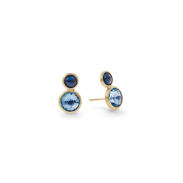 Marco Bicego® 18K Yellow Gold and Mixed Blue Topaz Two Tone Stud George Press Jewelers Livingston, NJ
