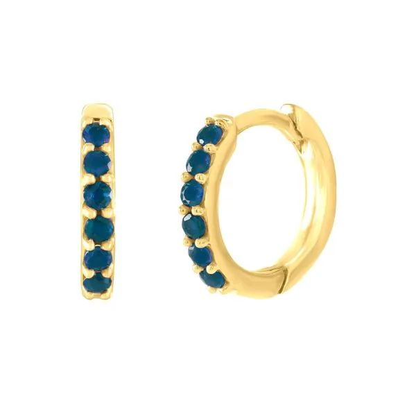 Buvin 14K Yellow Gold & Sapphire Huggie Earrings George Press Jewelers Livingston, NJ