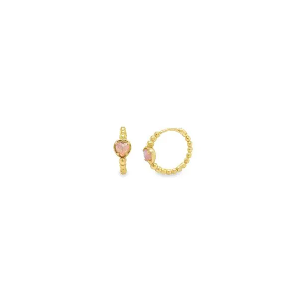 Buvin 14K Yellow Gold & Opal Heart Huggie George Press Jewelers Livingston, NJ