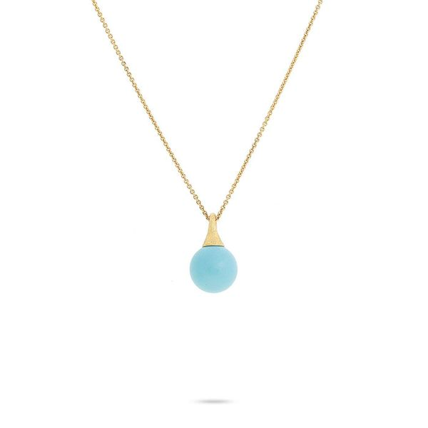 Marco Bicego® Africa Boules 18K Yellow Gold and Turquoise Pendant George Press Jewelers Livingston, NJ