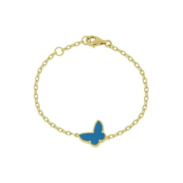 Yellow 14K Turquoise Butterfly Bracelet George Press Jewelers Livingston, NJ