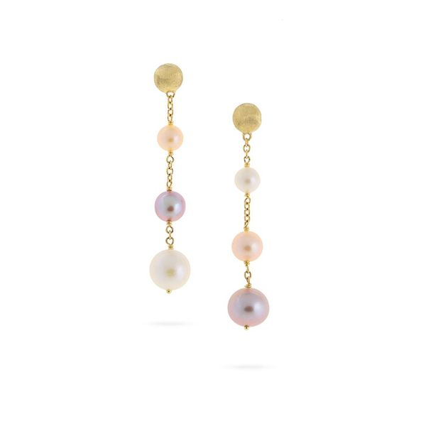 Marco Bicego® Africa Pearl Collection 18K Yellow Gold and Pearl Drop Earrings George Press Jewelers Livingston, NJ