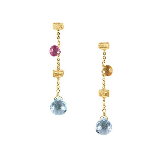 Marco Bicego® Paradise Single Drop Color Gemstone Yellow Gold Earrings George Press Jewelers Livingston, NJ