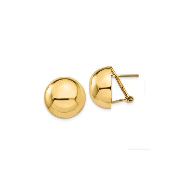 4k Omega Clip 16mm Half Ball Earrings George Press Jewelers Livingston, NJ