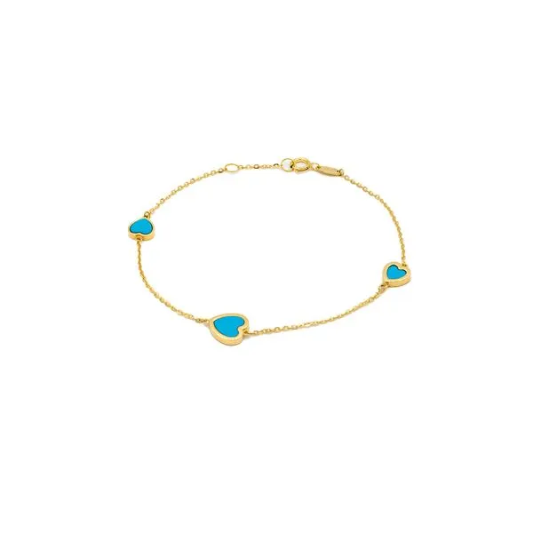 14K Yellow Gold & TurquoiseHeart Earrings George Press Jewelers Livingston, NJ