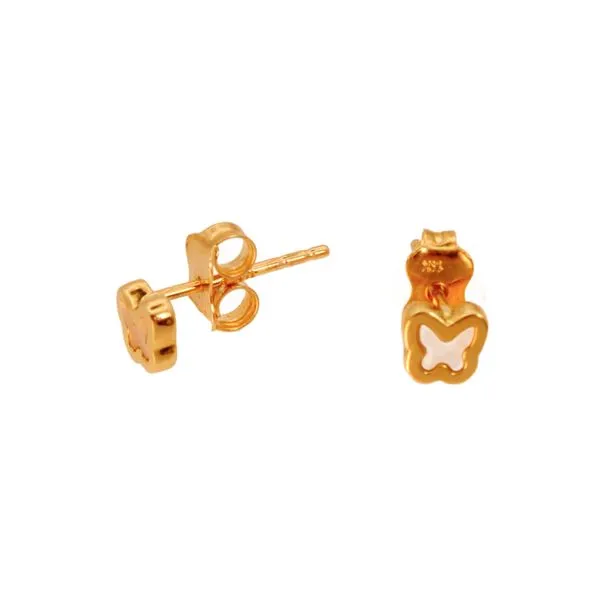 Buvin 14K Yellow Gold MOP Butterfly Earrings George Press Jewelers Livingston, NJ