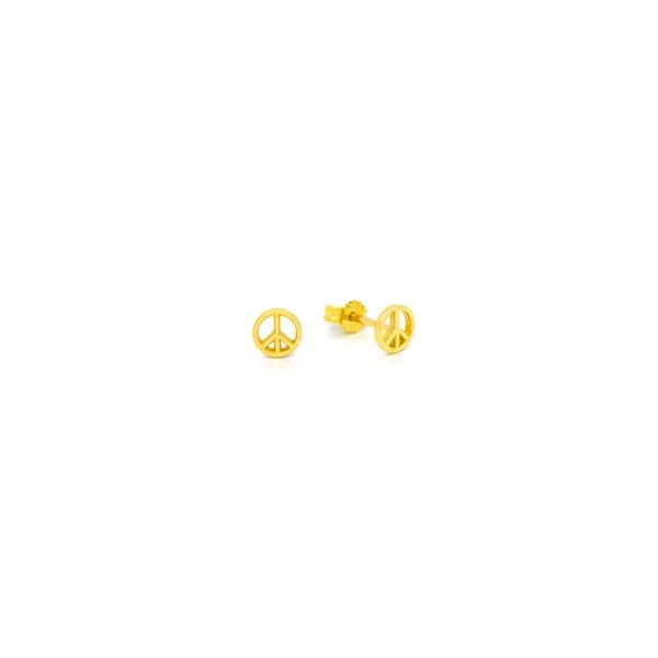 Buvin 14K Yellow Gold Mini Peace Earrings George Press Jewelers Livingston, NJ