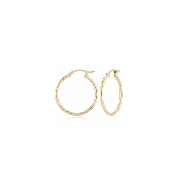 Yellow 14 Karat Medium Hoop Earrings George Press Jewelers Livingston, NJ