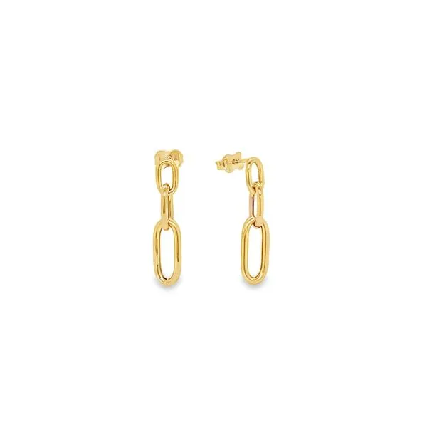 Buving 14K Yellow Gold Paperclip Earrings George Press Jewelers Livingston, NJ