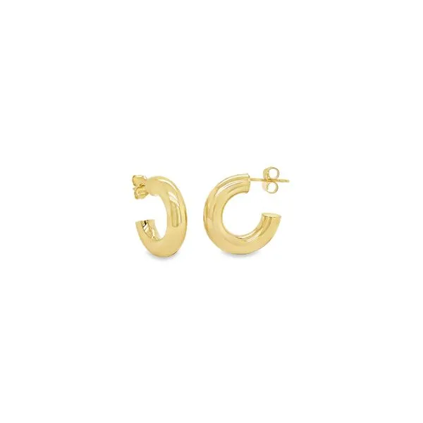 Buvin 14K Yellow Gold Medium Tube Hoop Earring George Press Jewelers Livingston, NJ