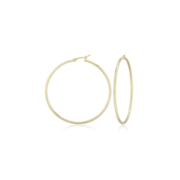 Yellow 14 Karat Large Hoop Earrings George Press Jewelers Livingston, NJ