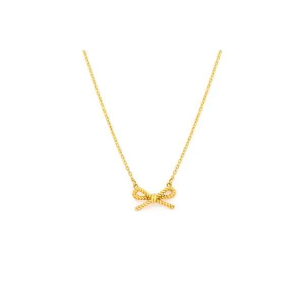 Buvin 14K Yellow Gold Bead Bow Necklace George Press Jewelers Livingston, NJ