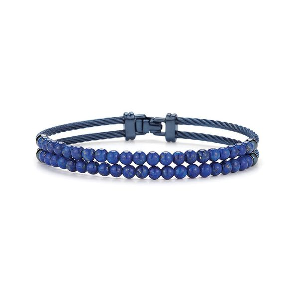 ALOR Dual Row Blueberry Cable & Blue Lapis Bracelet George Press Jewelers Livingston, NJ